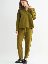 Load image into Gallery viewer, Olive Henley Sweatshirt