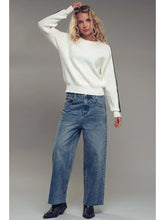 Load image into Gallery viewer, Contrast Stripe Ribbed Sweater