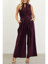 Load image into Gallery viewer, Pleated Velvet Jumpsuit