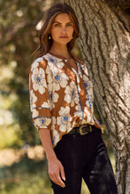 Load image into Gallery viewer, Floral Printed 3/4 Sleeve Blouse