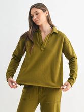 Load image into Gallery viewer, Olive Henley Sweatshirt
