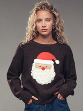Load image into Gallery viewer, Santa Face Holiday Sweater
