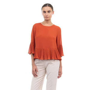 3/4 Sleeves Pleated Blouse
