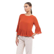 Load image into Gallery viewer, 3/4 Sleeves Pleated Blouse
