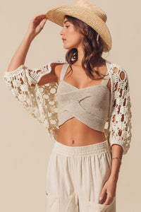 CROCHET CROPPED CARDIGAN