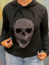 Load image into Gallery viewer, Rhinestone Skull Hoodie

