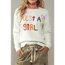 Load image into Gallery viewer, JUST A GIRL SWEATER
