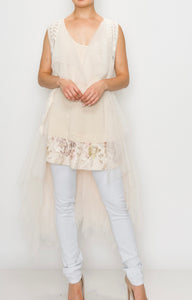 TULLE AND LACE VEST
