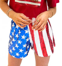 Load image into Gallery viewer, SEQUIN PATRIOTIC SHORTS
