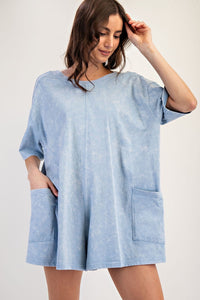 OPEN BACK SHORT SLEEVE ROMPER