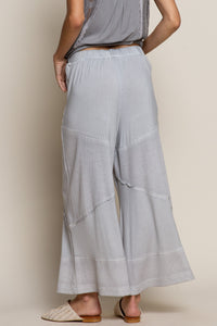 CONTRAST RIBBED KNIT CULOTTES PANTS