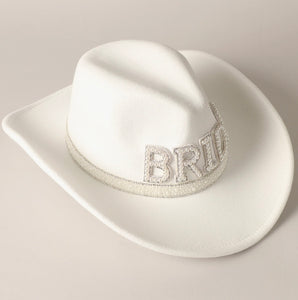 BRIDE PEARL COWBOY HAT