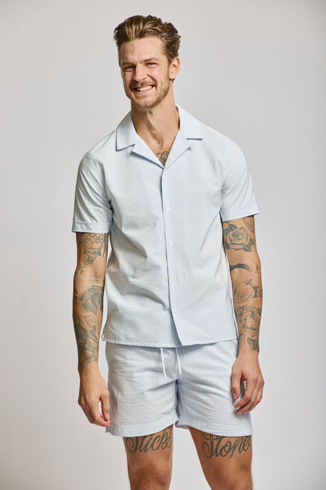 SEERSUCKER CAMP COLLARED SHIRT