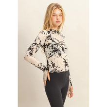 Load image into Gallery viewer, Floral Flocked Mesh Long Sleeve
