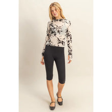 Load image into Gallery viewer, Floral Flocked Mesh Long Sleeve
