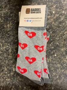 BARREL DOWN SOUTH OH HEART SOCKS
