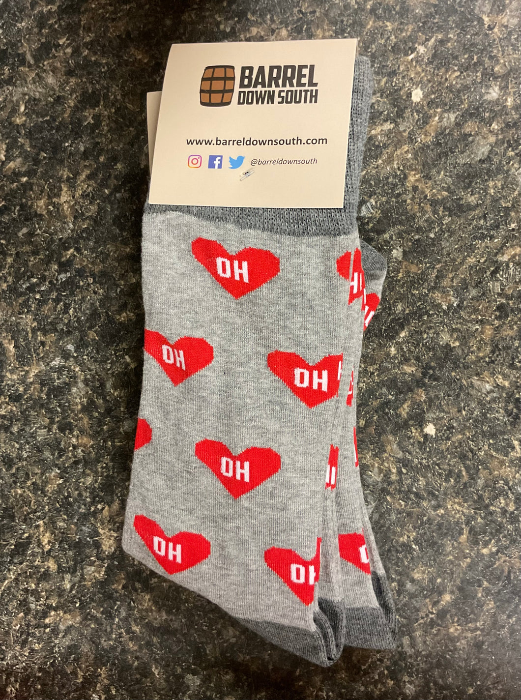 BARREL DOWN SOUTH OH HEART SOCKS