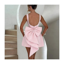Load image into Gallery viewer, Pink Bow + Pearl Bodycon Mini Dress
