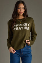 Load image into Gallery viewer, Olive Whiskey Weather Sweater
