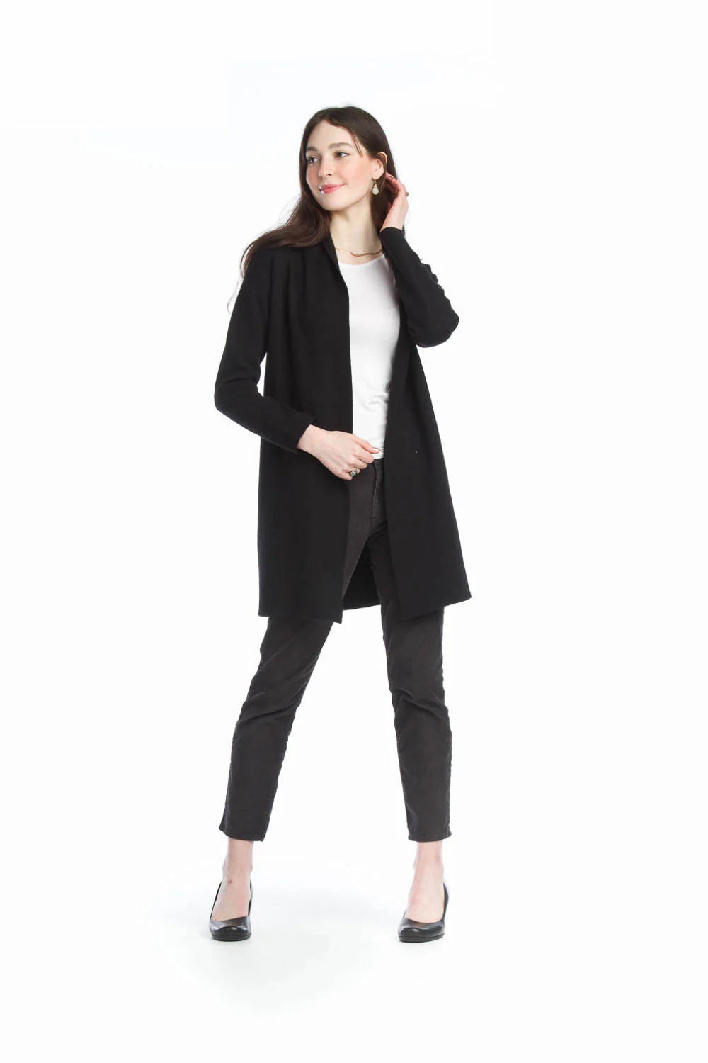 Lapel Coatigan with Pockets
