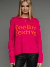 Load image into Gallery viewer, Pink “Feelin Festive” Sweater
