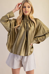 Draped Collar Blouse