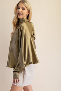 Draped Collar Blouse
