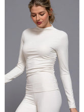 Load image into Gallery viewer, Long Sleeve High Neck Ruched Top

