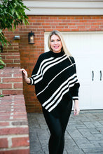 Load image into Gallery viewer, STRIPED SWEATER KNIT PONCHO
