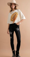 Load image into Gallery viewer, SEQUIN AND FRINGE FOOTBALL TEE

